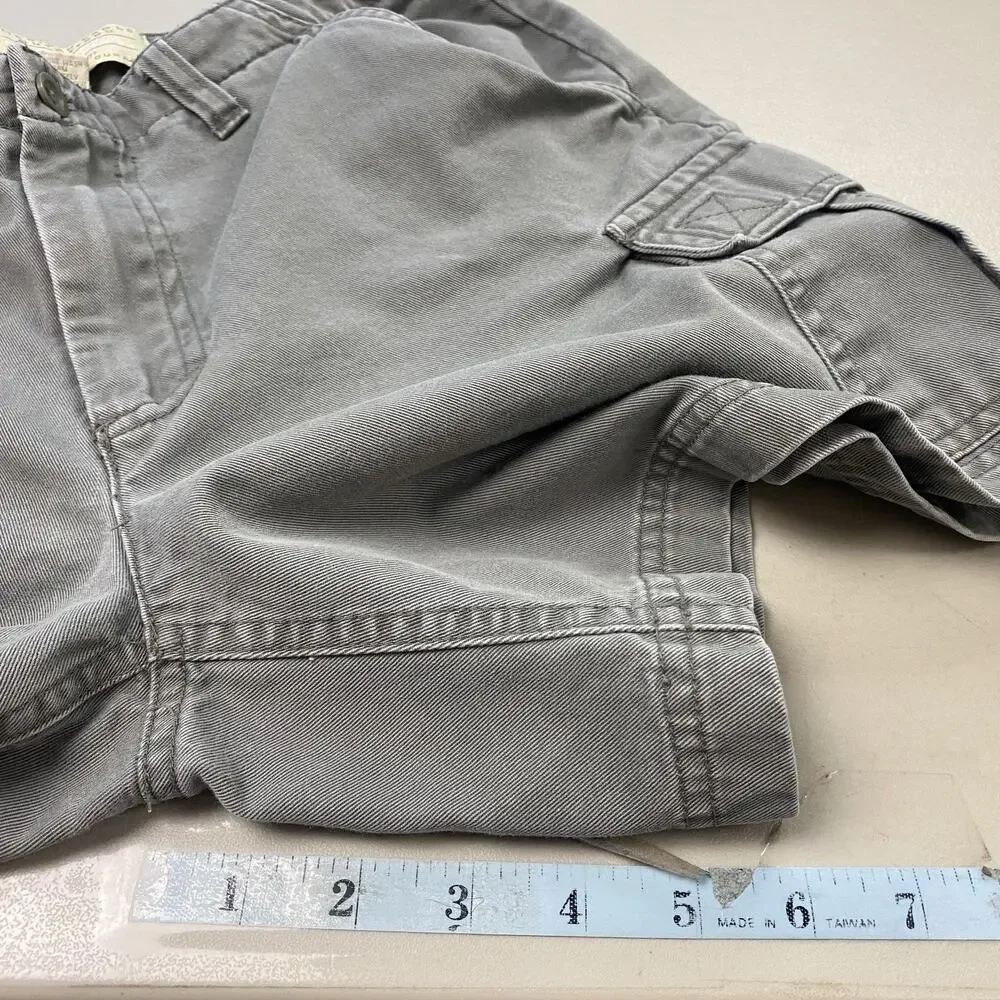 Vintage American Eagle Cargo Shorts Womens 4 Gray Canvas 90s Y2K Grunge 27x6